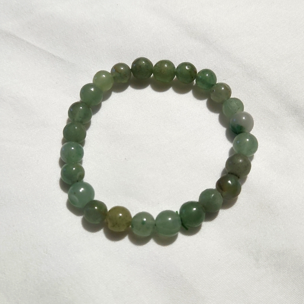 Natural Aventurine Green Jade Green Beaded Bracelet New Elastic